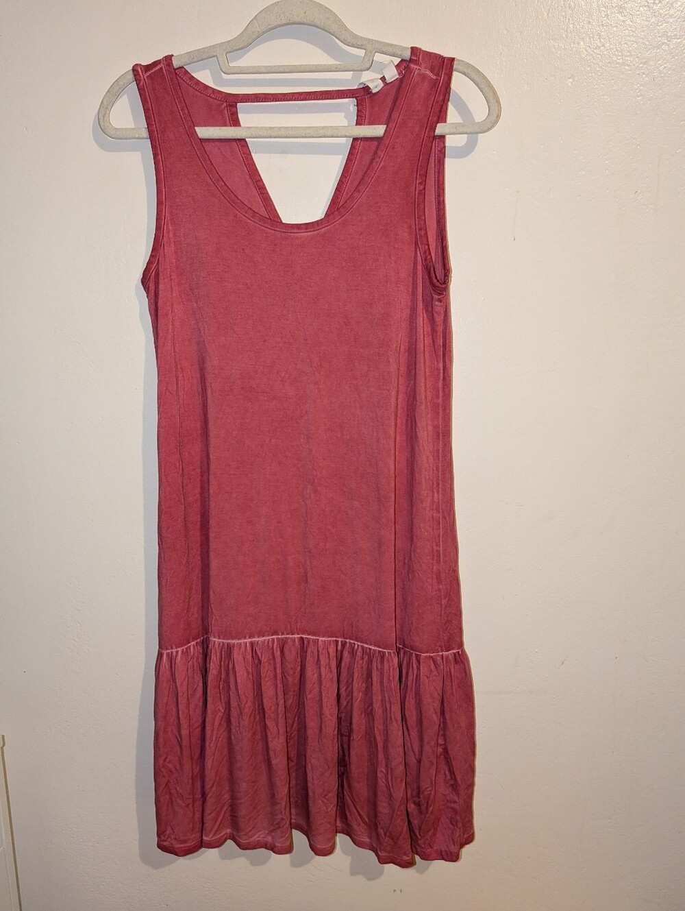 Cable & Gauge Rose-Pink Sleeveless Ruffle Hem Dress Size S